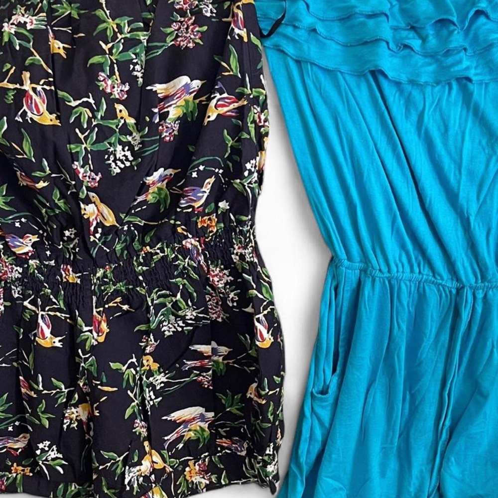 Tropical Romper & Turquoise Blue Dress Duo